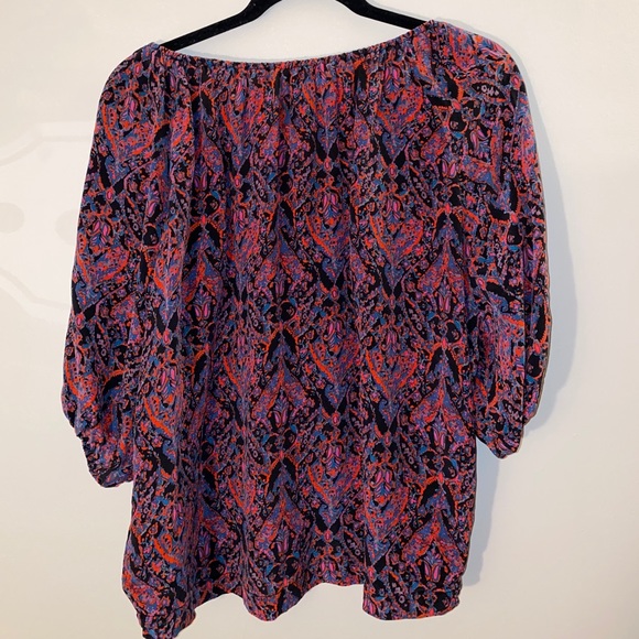 Joie Newbury Silk Abstract Paisley Print Blouse - Picture 6 of 7